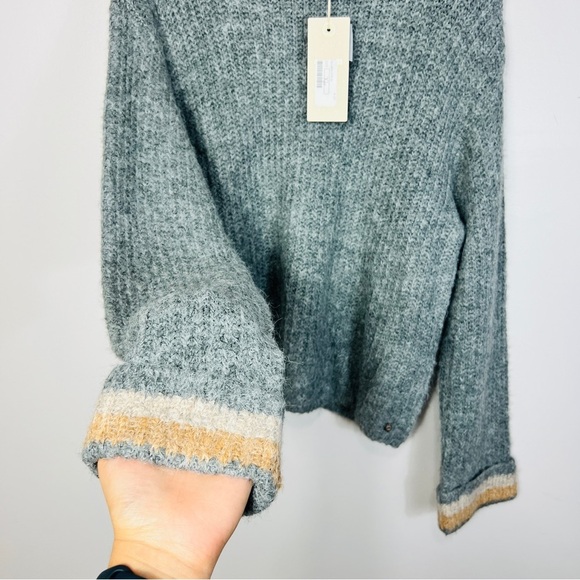 Cream CRMiranda Croped Pullover Grey Wool Blend Cowl Neck sweater Women XL - Picture 7 of 14